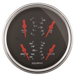 Autometer Designer Black 3.375in Quad Gauge - Fuel Level / Oil Pressure / Water Temp. / Voltmeter thumbnail 3
