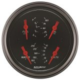Autometer Designer Black 3.375in Quad Gauge - Fuel Level / Oil Pressure / Water Temp. / Voltmeter thumbnail 5