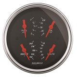 Autometer Designer Black 3.375in Quad Gauge - Fuel Level / Oil Pressure / Water Temp. / Voltmeter thumbnail 6