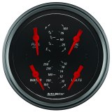 Autometer Designer Black 3.375in Quad Gauge - Fuel Level / Oil Pressure / Water Temp. / Voltmeter thumbnail 7