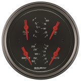 Autometer Designer Black 3.375in Quad Gauge - Fuel Level / Oil Pressure / Water Temp. / Voltmeter thumbnail 8