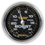 Autometer Marine Carbon Fiber 2-1/16in 30INHG/20PSI Mechanical Vacuum/Boost Gauge thumbnail 5