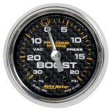Autometer Marine Carbon Fiber 2-1/16in 30INHG/20PSI Mechanical Vacuum/Boost Gauge thumbnail 6