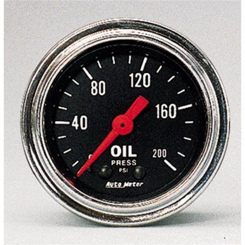Autometer Traditional Chrome 2-1/16in 200 PSI Mechanical Oil Pressure Gauge thumbnail 2