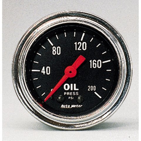 Autometer Traditional Chrome 2-1/16in 200 PSI Mechanical Oil Pressure Gauge thumbnail 3