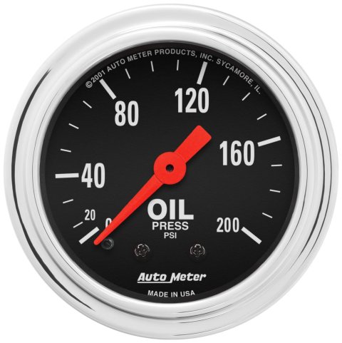 Autometer Traditional Chrome 2-1/16in 200 PSI Mechanical Oil Pressure Gauge thumbnail 8