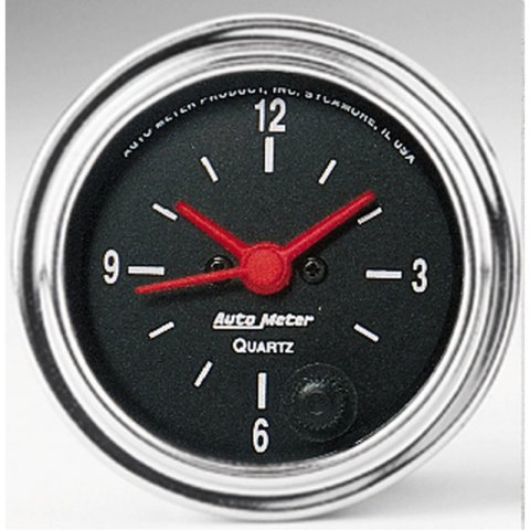 Autometer Traditional Chrome 2-1/16in 12HR Analog Clock Gauge thumbnail 3