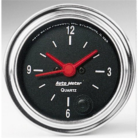 Autometer Traditional Chrome 2-1/16in 12HR Analog Clock Gauge thumbnail 4