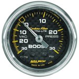Autometer Carbon Fiber 52mm 30 PSI Mechanical Boost Gauge thumbnail 2