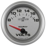 Autometer Ultra-Lite II 2-5/8in 18V Electric Voltmeter Gauge thumbnail 4