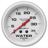 Autometer AutoGage 2-5/8in. / 35 PSI Mechanical Water Press Gauge - Marine White thumbnail 1