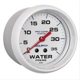 Autometer AutoGage 2-5/8in. / 35 PSI Mechanical Water Press Gauge - Marine White thumbnail 2