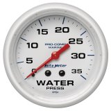 Autometer AutoGage 2-5/8in. / 35 PSI Mechanical Water Press Gauge - Marine White thumbnail 5