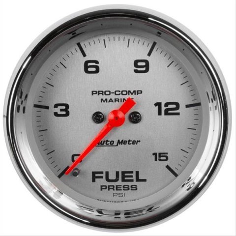 Autometer 2-1/16in 15PSI Digital Stepper Motor Marine Chrome Ultra-Lite Gauge