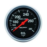 Autometer 2-5/8in 140-280 Degree F Mechanical 12ft Oil Temp Sport-Comp Gauge thumbnail 3