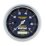 Autometer Marine Carbon Fiber Ultra-Lite 3-3/8in 7K RPM w/Hourmeter Tachometer Gauge thumbnail 2