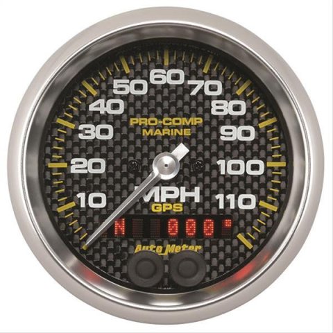 Autometer Marine Carbon Fiber Ultra-Lite 3-3/8in 120MPH GPS Speedometer Gauge