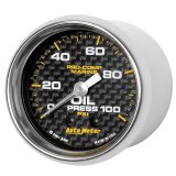 Autometer Marine Carbon Fiber Ultra-Lite 2-1/16in 100PSI Mechanical Oil Pressure Gauge thumbnail 5