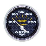 Autometer Marine Carbon Fiber Ultra-Lite 2-1/16in 100-250 Degrees Electric Water Temperature Gauge thumbnail 2
