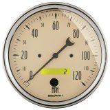 Autometer 5 inch Antique Beige 2 Piece Gauge Kit - Quad & Speedometer thumbnail 1