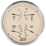 Autometer 5 inch Antique Beige 2 Piece Gauge Kit - Quad & Speedometer thumbnail 2