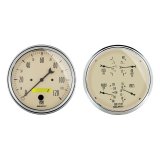 Autometer 5 inch Antique Beige 2 Piece Gauge Kit - Quad & Speedometer thumbnail 9