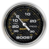 Autometer Marine Carbon Fiber Gauge 2-5/8in Mechanical Vacuum/Boost Gauge 30INHG-30PSI thumbnail 1