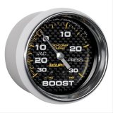Autometer Marine Carbon Fiber Gauge 2-5/8in Mechanical Vacuum/Boost Gauge 30INHG-30PSI thumbnail 3