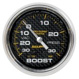 Autometer Marine Carbon Fiber Gauge 2-5/8in Mechanical Vacuum/Boost Gauge 30INHG-30PSI thumbnail 5