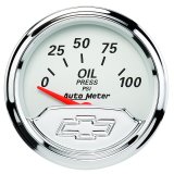 Autometer Chevy Vintage Bowtie 2-1/16in 0-100PSI Electronic Oil Pressure Gauge thumbnail 4