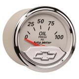 Autometer Chevy Vintage Bowtie 2-1/16in 0-100PSI Electronic Oil Pressure Gauge thumbnail 6