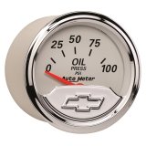 Autometer Chevy Vintage Bowtie 2-1/16in 0-100PSI Electronic Oil Pressure Gauge thumbnail 8