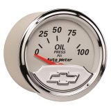 Autometer Chevy Vintage Bowtie 2-1/16in 0-100PSI Electronic Oil Pressure Gauge thumbnail 9