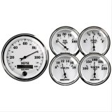 Autometer Old Tyme White II 5 Piece Kit (Elec Speed/Oil Press/Water Temp/Volt/Fuel Level) thumbnail 1