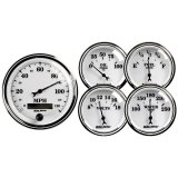 Autometer Old Tyme White II 5 Piece Kit (Elec Speed/Oil Press/Water Temp/Volt/Fuel Level) thumbnail 2