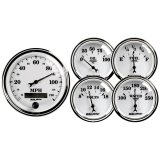 Autometer Old Tyme White II 5 Piece Kit (Elec Speed/Oil Press/Water Temp/Volt/Fuel Level) thumbnail 3