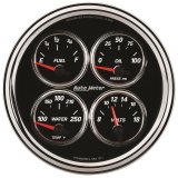 Autometer Designer Black II 100PSI/100-250 Deg F/8-18 Volt Oil Press/Water Temp/Volt/Fuel Quad Gauge thumbnail 3