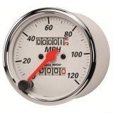 Autometer Arctic White 3-1/8in 0-120 MPH Mechanical Speedometer Gauge thumbnail 3
