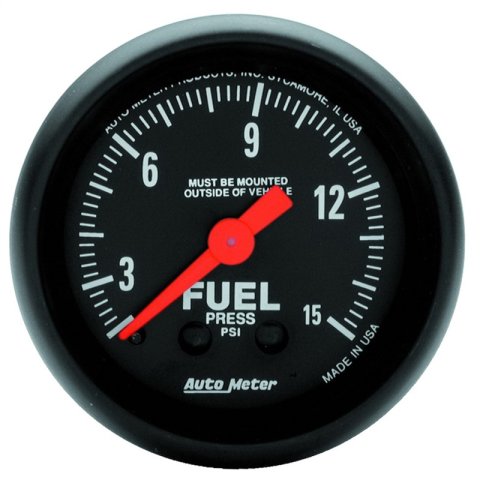 Autometer Z Series 2-1/16in 15 PSI Mechanical Fuel Pressure Gauge thumbnail 3
