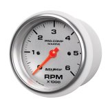 Autometer Marine Silver Ultra-Lite Gauge 3-3/8in Tachometer 6K RPM thumbnail 7