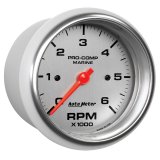 Autometer Marine Silver Ultra-Lite Gauge 3-3/8in Tachometer 6K RPM thumbnail 8
