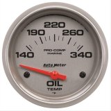 Autometer Marine Silver Ultra Lite Electric Oil Temperature Gauge 2-5/8in 140-300 Deg F thumbnail 1