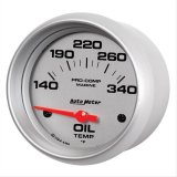 Autometer Marine Silver Ultra Lite Electric Oil Temperature Gauge 2-5/8in 140-300 Deg F thumbnail 3