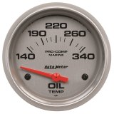 Autometer Marine Silver Ultra Lite Electric Oil Temperature Gauge 2-5/8in 140-300 Deg F thumbnail 4