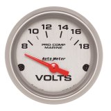 Autometer Voltmeter 2-1/16in 18V Electric Marine Silver Ultra-Lite Gauge thumbnail 3