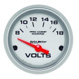 Autometer Voltmeter 2-1/16in 18V Electric Marine Silver Ultra-Lite Gauge thumbnail 4