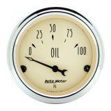 Autometer 2-1/16 inch Electric Oil Pressure 100PSI Antique Beige Gauge thumbnail 2