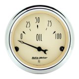 Autometer 2-1/16 inch Electric Oil Pressure 100PSI Antique Beige Gauge thumbnail 3