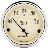 Autometer 2-1/16 inch Electric Water Temperature 250 Deg F Antique Beige Gauge thumbnail 1
