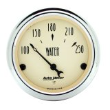 Autometer 2-1/16 inch Electric Water Temperature 250 Deg F Antique Beige Gauge thumbnail 5